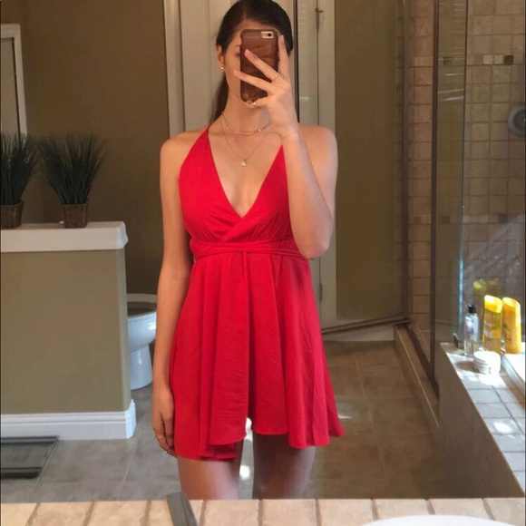 Red Strappy Dress - Picture 1 of 2